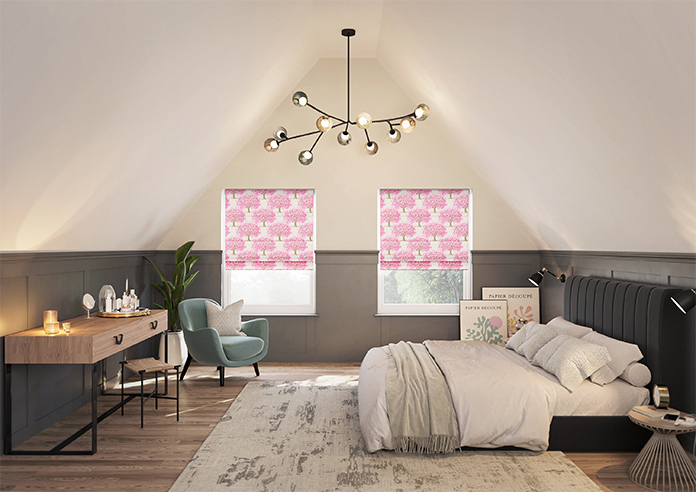 Classic Woodland, Pink Blossom - Motorised Roman Blind - Image 8